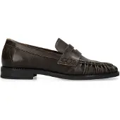 Manfield Bruine leren loafers | Maat 36