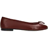 Manfield Bordeaux rode leren ballerina's | Maat 40