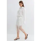 Gina Tricot  - Structured skirt - Rokken - Wit - 36 - Dames