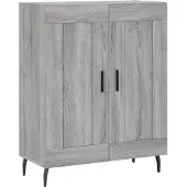 vidaXL Dressoir 69,5x34x90 cm bewerkt hout grijs sonoma eikenkleurig