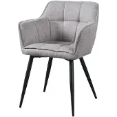 En.casa Eetkamerstoel Birmingham kuipstoel 81x57x53 cm grijs en zwart []