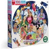 Eeboo : Internationale Vrouwendag 100-delig Rond Puzzel, Perfect voor Kleine Handen, Helpt bij Ontwikkeling van Patronen