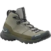Salewa - Puez Leather Mid PTX - Wandelschoenen 45, grijs/olijfgroen