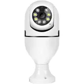 INF E27 Lamp Beveiligingscamera - Wit, 1080p WiFi Bewaking met Nachtzicht