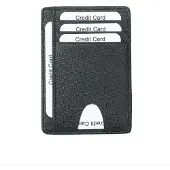 INF Kaarthouder met RFID-bescherming Echt leer Black