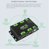 Semoic Industriële geïsoleerde USB-naar-4-kanaals RS232-converter Ser