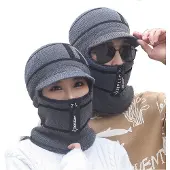 INF Balaclava - Gebreid gezichtsmasker met rits en muts