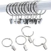 INF Te openen gordijnringen met clips gordijnhanger 20-pack Silver 50 mm