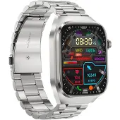 INF Smartwatch, ECG, hartslag, bloeddruk, slaap, stappenteller stalen band Silver