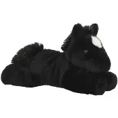 Aurora knuffel Mini Flopsie Beau paard zwart 20,5 cm