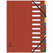 Exacompta 6x Sorteermap HARMONIKA met uitrekbare rug en uitgesneden vensters - 12 indelingen - Rood - 55125E