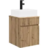vidaXL Wandgemaakte spoelbak wastafel Artisanaal eiken