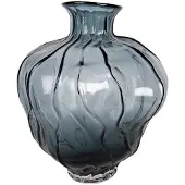 Clayre & Eef Vaas Ø 26x31 cm Blauw Glas