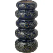 J-Line vaas Ringen - porselein - donkerblauw - small