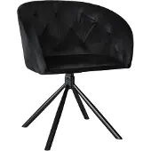 Lizzely Garden & Living SET DEAL: 4 stuks Eetkamerstoel draaibaar Tamara velvet zwart eetstoel draaibare stoel zetel