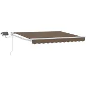 vidaXL Handbediende luifel met LED's Taupe 100% Polyester en Aluminium