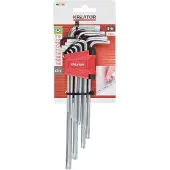 Kreator KRTH21803 zeskantsleutelset - 9 lange TX-sleutels - chroom vanadium