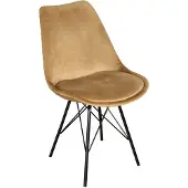 Lizzely Garden & Living SET DEAL: 4 stuks Eetkamerstoel Viga bruin velvet eetstoel zetel