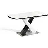 Vicco Eettafel Chinto, Zwart/Wit, 120-160 x 80 cm Uitschuifbaar
