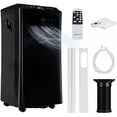 Auronic Mobiele Airco - 10000 BTU - Zwart - 70x35x34,8 cm – Koelen, Ventileren en Ontvochtigen