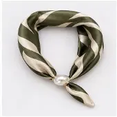 HS Parelsjaal Zebra/Animal Print - Neckerchief met Parelsluiting - Design 32