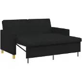 vidaXL - Uittrekbare - Slaapbank - Zwart - Stof