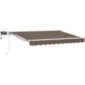 vidaXL Handbediende luifel met LED's Taupe 4,5 × 3,5 m