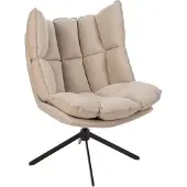 J-Line Stoel Relax Kussen Op Frame Textiel/Metaal Beige
