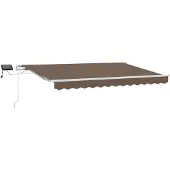 vidaXL Uitschuifbare luifel Taupe 400 × 350 cm Stof en Aluminium