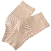 INF Dunne en ademende kniecompressiemouwen voor de zomer - lichte compressie en naadloos ontwerp Beige M