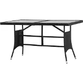 vidaXL Tuintafel 140x80x74 cm poly rattan zwart
