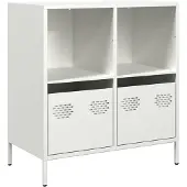 vidaXL Dressoir 68x39x73,5 cm koudgewalst staal wit