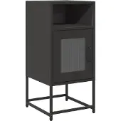 vidaXL Nachtkastje 36x39x78 cm koudgewalst staal zwart