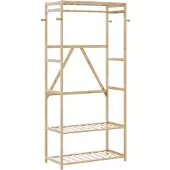 vidaXL Kledingrek met schappen 80x40x175 cm bamboe