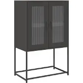 vidaXL Hoge kast 68x39x107 cm staal zwart