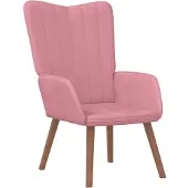 vidaXL Relaxstoel fluweel roze