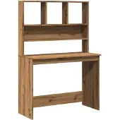 vidaXL Bureau met schappen 102x45x148 cm bewerkt hout artisanaal eiken