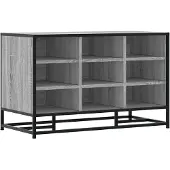 vidaXL Schoenenbank 84x40x53,5 cm bewerkt hout en metaal grijs sonoma