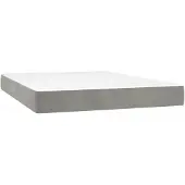 vidaXL Pocketveringmatras medium 140x190x20 cm fluweel lichtgrijs