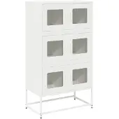 vidaXL Hoge kast 68x39x123 cm staal wit