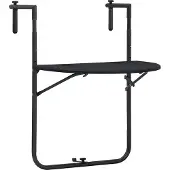 vidaXL Balkontafel hangend 60x64x83,5 cm rattan-look kunststof zwart