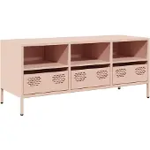 vidaXL Tv-meubel 101,5x39x43,5 cm koudgewalst staal roze