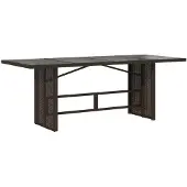 vidaXL Tuintafel met glazen blad 190x80x75 cm poly rattan bruin