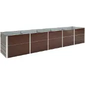 vidaXL Plantenbak verhoogd 400x80x45 cm gegalvaniseerd staal bruin