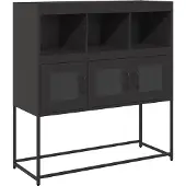vidaXL Dressoir 100,5x39x107 cm koudgewalst staal zwart