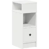 vidaXL Nachtkastje met lade 25x31x66 cm wit