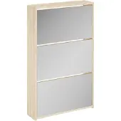 vidaXL Schoenenkast drielaags met spiegel 63x17x102,5 cm eiken