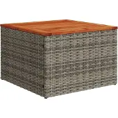 vidaXL Tuintafel 55x55x37 cm poly rattan en acaciahout grijs