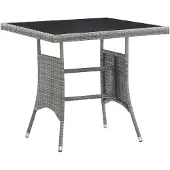 vidaXL Tuintafel 80x80x74 cm poly rattan grijs