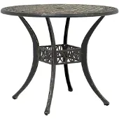 vidaXL Tuintafel Ø 90x75 cm gietaluminium bronskleurig